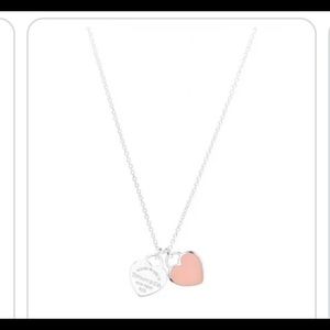 Tiffany Double Heart Pink Necklace